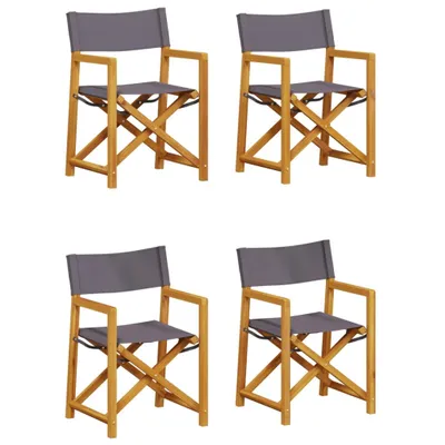 Image de Chaises de jardin pliables lot de 4 gris foncé tissu