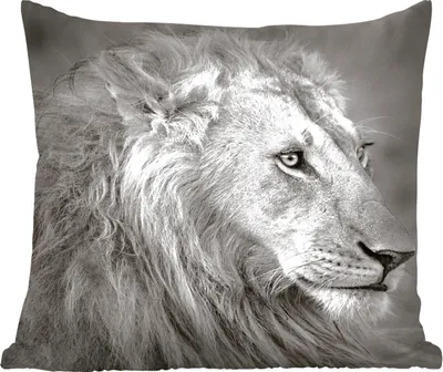 Produktbild von MuchoWow® Zierkissen Sofakissen Wohnzimmer Dekokissen 45x45 cm Löwe - Tiere - Porträt - Schlafpolster - Polster für das Sofa