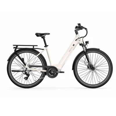 Image de QREATE City Pro – VTT électrique – Entrée basse – Roues de 27,5 pouces – Moteur de 250W – 8 vitesses – Autonomie de 100 km – Freins à disque hydrauliques – Gris