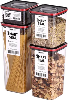 Produktbild von Neoflam - Smart Seal Vorratsbehälter Set 4tlg. - Gr. S, M, L, XL - Rot