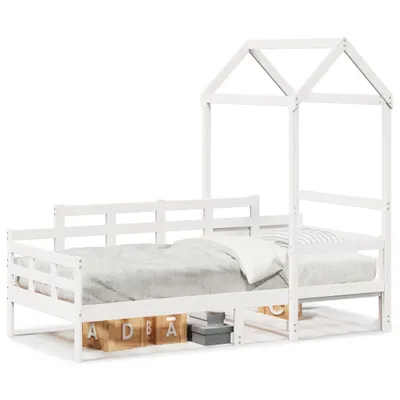 Produktbild von vidaXL Tagesbett mit Dach Weiß 80x200 cm Massivholz Kiefer