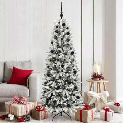 Immagine prodotto di Maison Exclusive - Albero di Natale artificiale con 300 LED e supporto bianco 180 cm