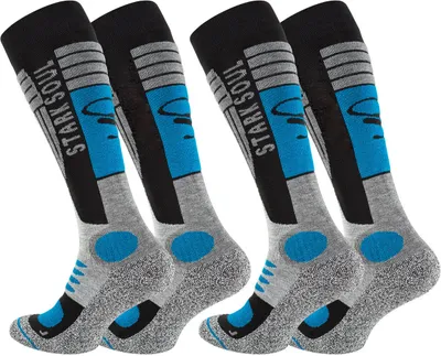 Produktbild von Stark Soul® Ski & Snowboard Socken 2 Paar, mit Spezialpolsterung 43-46 Grau-Schwarz-Blau