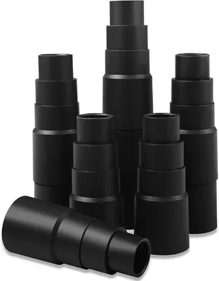 Immagine prodotto di Adattatore per tubo aspirapolvere a 4 strati, nero - Raccordo per tubo da 25 mm a 42 mm - 6 pezzi
