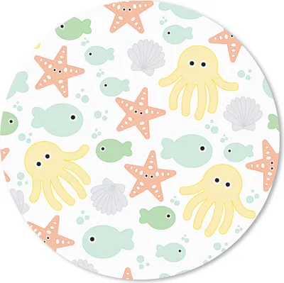 Produktbild von MuchoWow® Mauspad Mousepad Meerestiere - Baby - Muscheln 40x40 cm - Mousepads - Maus Mat - Pad - Mausunterlage - Schreibtisch Accessoires
