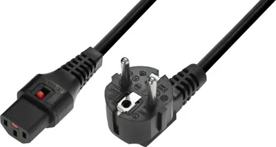 Image de Cordon d'alimentation IEC LOCK pour équipements informatiques, verrouillable, 3 x 1,0 mm², 5 m, noir