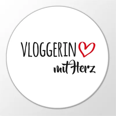 Produktbild von Huuraa Magnet Vloggerin mit Herz 59mm Kühlschrankmagnet rund Flaschenöffner Geschenkidee