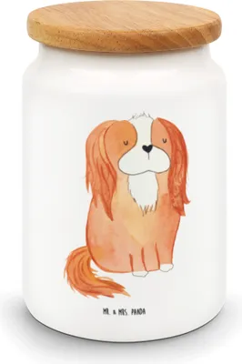 Produktbild von Mr. & Mrs. Panda Dose Hund Cavalier King Charles Spaniel - Weiß - Geschenk, Spruch, zuckerdose, Schlappohren, Cockerspaniel, salzdose, Frischhaltedose, behälter, Sprüche