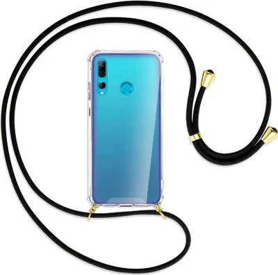 Produktbild von Handykette Backcover-Schutzhülle mit Band (Metall goldfarben) für Huawei P Smart Plus 2019 - schwarz