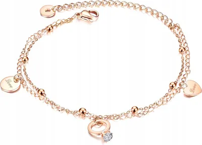 Image de Double bracelet de cheville en or 316L