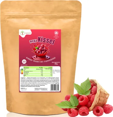Produktbild von Zuckerfreier Sansei Fruchtpudding 400g (20 portionen) – Gesund & Lecker (Himbeere)
