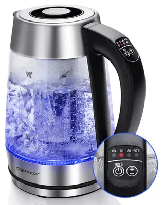 Wasserkocher 1,7 L Edelstahl 2200 W Temperaturregelung automatische Abschaltung