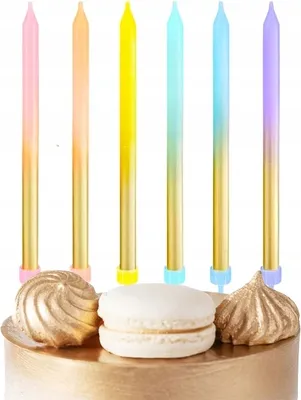 Immagine prodotto di Candele Di Compleanno Arcobaleno Oro Per Decorazione Di Compleanno 6 Pezzi