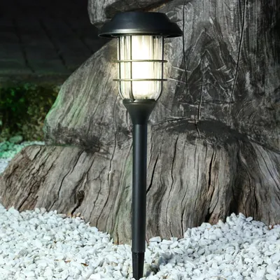 Produktbild von LED Solar Wegleuchte - Gartenfackel - Kunststoff - simulierter Flammeneffekt - H: 44cm - schwarz