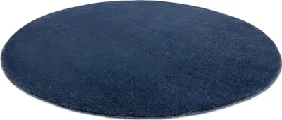 Produktbild von Modern Waschteppich LINDO Kreis dunkelblau, rutschfest, zottelig Blau rund 120 cm