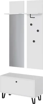 Produktbild von Vicco Garderobenset Siri, Set mit Wandgarderoben und Sitzbank, Weiß