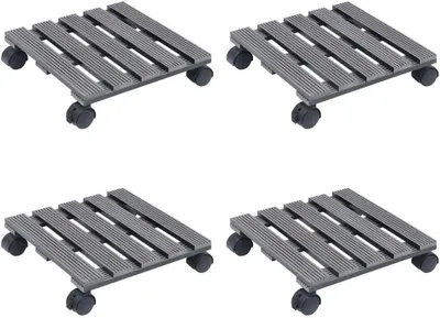 Obrázok produktu pre Podstavce pod kvetináč 4 ks sivé 30x30x7,5 cm WPC