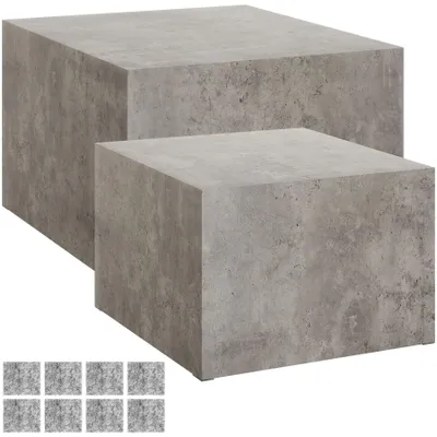 Produktbild von tectake® 2er-Set Couchtische Lacey inkl. Filzschoner, Belastbarkeit 45 kg
