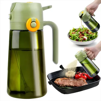 Productafbeelding van Olievernevelaar - 2-in-1 spuitfles met UV-bescherming - voor koken, salades, barbecue en airfryer - 470 ml / 16 oz