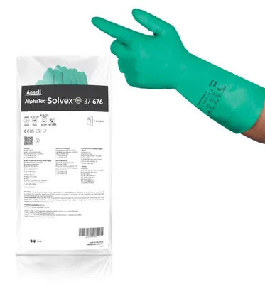 Nitril-Handschuhe, Chemikalienschutz, grün, Größe 9, 12 Paar