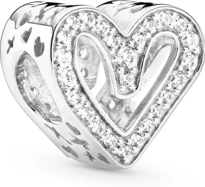 Produktbild von Pandora Charm 798692C01 Sparkling Freehand Heart Silber 925 klare Zirkonia