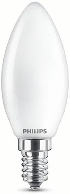 Produktbild von Philips Filament-Kerzenlampe, B35 E14, Milchglas, 25 W, 2,2 W, 25 W, E14, 250 lm, 15000 h, Warmweiß