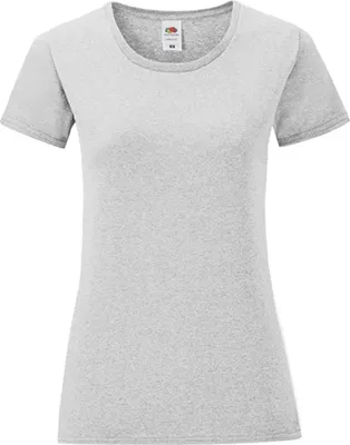 Produktbild von Fruit of the Loom 61-432-0 | Damen Iconic T, 100% gekämmte, ringgesponnene Baumwolle - Farbe: Heather Grey - Größe: S