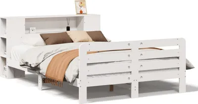 Produktbild von Massivholzbett ohne Matratze Weiß 140x200 cm Kiefernholz