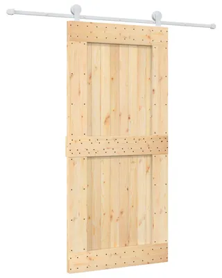 Produktbild von vidaXL Schiebetür Natürlich und Weiß 95 x 210 cm Massivkiefer