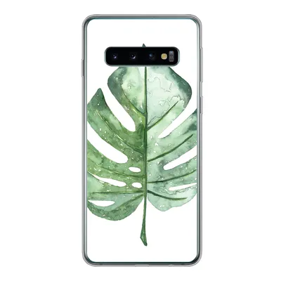 Produktbild von MuchoWow® Handyhülle Schutzhülle Hülle für Samsung Galaxy S10 Aquarell - Monstera - Blatt Silikon Softcase Handy Hülle - Handytasche