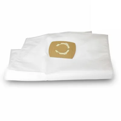 A stack of white vacuum cleaner bags with a tan cardboard adapter.