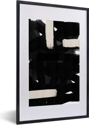Produktbild von MuchoWow® Gerahmtes Poster Abstrakt - Pastell - Minimalismus 40x60 cm - Poster mit Schwarzem Bilderrahmen Wandposter Rahmen Foto Bilder - Poster in Rahmen