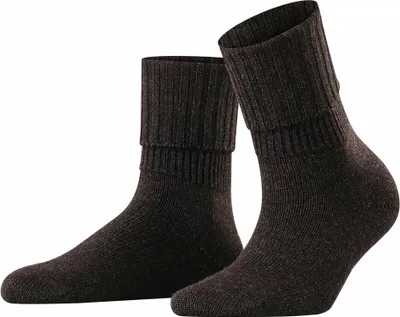 Produktbild von FALKE Damen Socken - Striggings Rib, Kurzssocken, Umschlagsocken, Logo, einfarbig, lang Anthrazit meliert 39-42