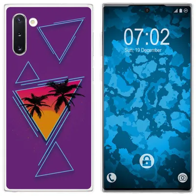 Produktbild von PhoneNatic Case kompatibel mit Samsung Galaxy Note 10 Silikon-Hülle Retro Wave Palmen M3