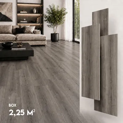 Produktbild von SPC Vinylboden 5mm Klick Vinyl wasserfest Holzoptik Bodenbelag mit Trittschalldämmung für Küche Bad Wohnzimmer