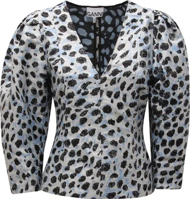 Imagen del producto de 7041AT - Blusa de mujer GANNI, estilo camisa masculina