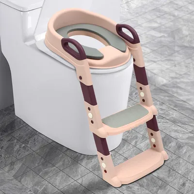 Image de Siège de toilette pour enfant avec marchepied - Rose
