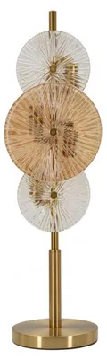 Image de Lampe de table Mauro Ferretti Osaka, verre et fer, dorée, transparente, 20 x 18 x 66 cm