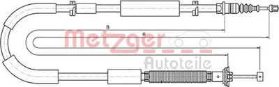 Produktbild von METZGER Handbremsseil Seilzug Feststellbremse für FIAT BRAVO II (198) Hinten Rechts 12.0722