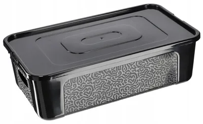 Image de Boîte de rangement - Récipient en plastique de 5 l avec couvercle - Boîte de conservation refermable - Boîte de rangement - Noir