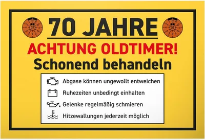 Productafbeelding van Verjaardagskaart "Oldtimer", 70 jaar, 30 x 20 cm, geschikt voor een verjaardagsfeest