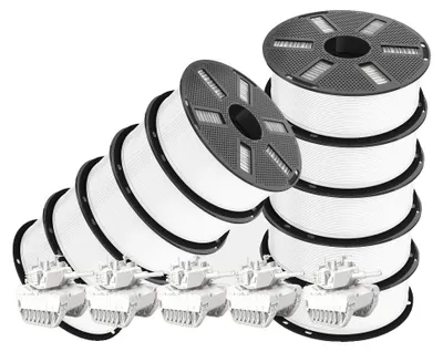 Productafbeelding van 3D-printerfilament, hoge printsnelheid, verbeterde duurzaamheid, ABS, wit