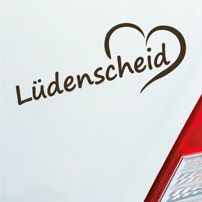 Produktbild von Auto Aufkleber Lüdenscheid Herz Stadt City Liebe Love 19,5x8 cm Braun Sticker Heckscheibenaufkleber