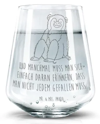 Produktbild von Mr. & Mrs. Panda Glas Affe - Transparent - Geschenk, Tumbler, Affen, Trinkgefäß, Becherglas, Motivation, Wasserglas, Wasserbecher, Afrika, Selfcare, Liebe, Respekt