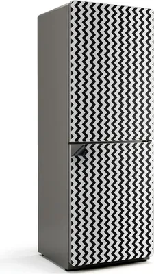 Produktbild von Zickzack-Muster in Linie – Magnetische Kühlschrank Abdeckung – Dekorfolie magnetisch Küche – Kühlschrank Magnet Deko – selbstklebende Magnettafel – Magnetfolie für Kühlschranktür – 70x190 cm