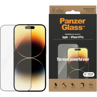 Obrázok produktu pre PanzerGlass ® Screen Protector iPhone 14 Pro | Ultra-Wide Fit, Apple, Apple - iPhone 14 Pro, Suché aplikovanie, Odolné proti poškriabaniu, Odolný proti nárazom, Priehľadná, 1 kusov