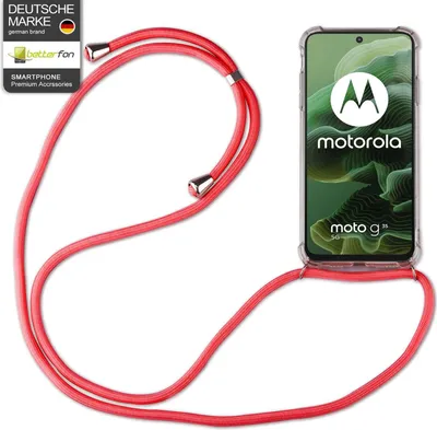 Produktbild von Handykett für Motorola Moto G35 Hülle mit Kordel Handyhülle mit Band in Rot