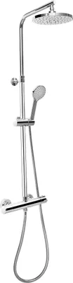 Duschsystem mit Thermostat, Handbrause 5 Strahlarten, verchromt