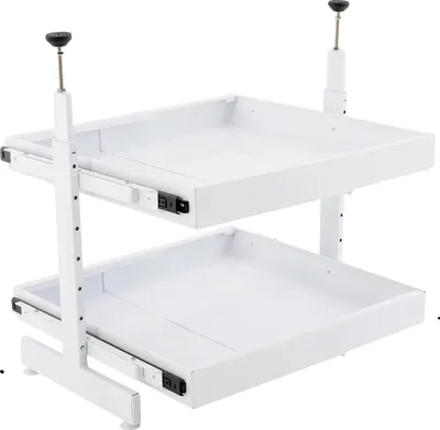 Produktbild von Ausziehbarer Schrankorganizer, 2 Ebenen, Verstellbares Design, WEISS