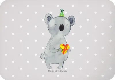 Produktbild von Mr. & Mrs. Panda Magnet Koala Geschenk - Grau Pastell - Party, mdf, whiteboardmagnet, Geburtstag, zettelhalter, Kühlschrankmagnet, wandmagnet